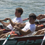 Rowing back after the estropada